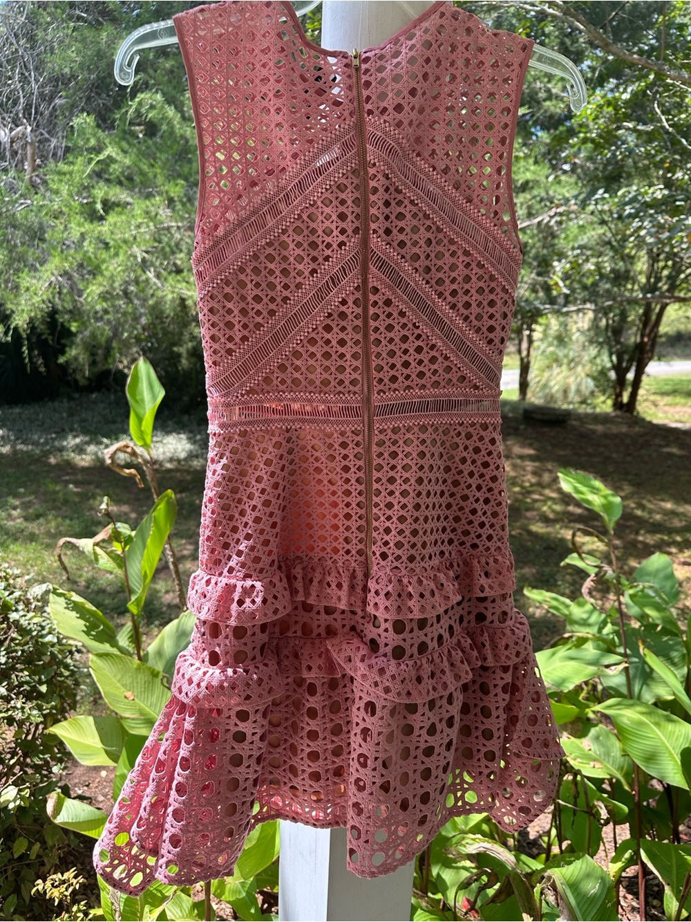 Self-Portrait Crosshatch Frill Ruffle Mini Dress - Picture 6 of 8